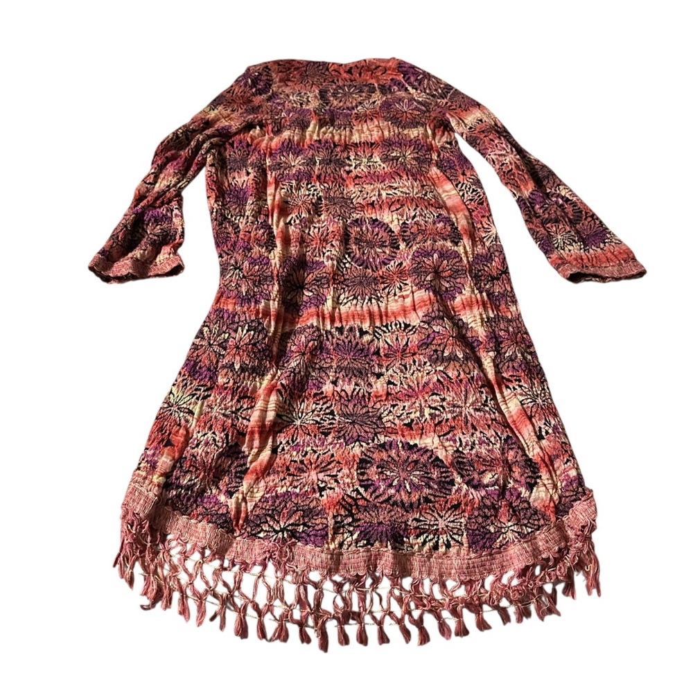 Free People Red and Pink Knit Coachella Cardigan Duster - Picture 3 of 5